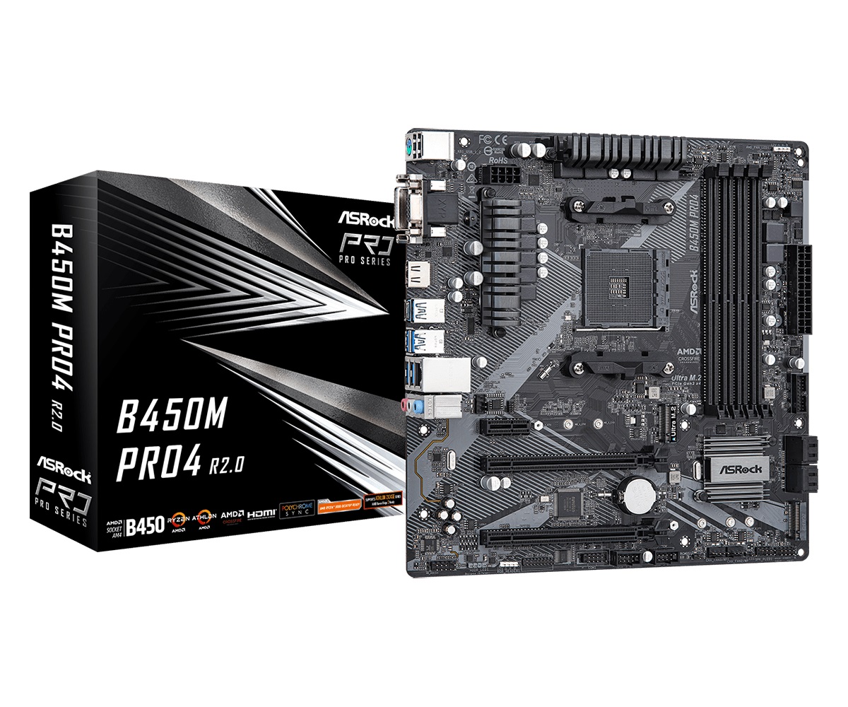 Материнська плата ASRock B450M Pro4 R2.0 Socket AM4